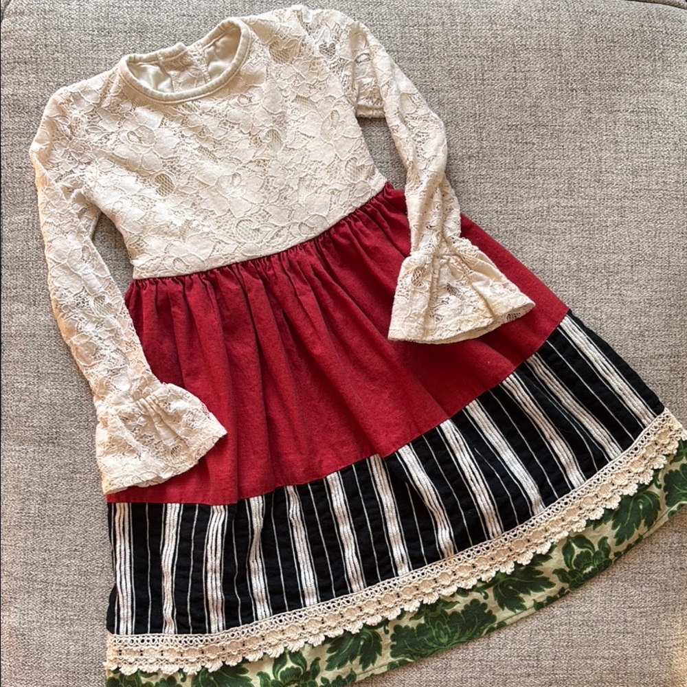 Persnickety  Lace and Red Dress with Bow